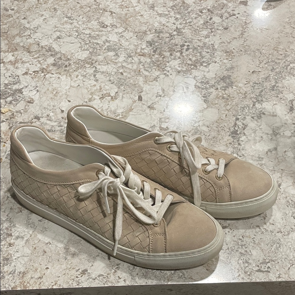 M. Gemi Woven Beige Sneakers